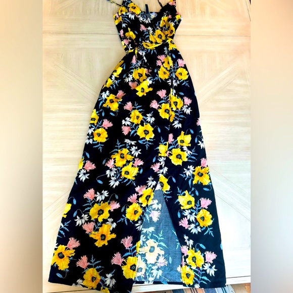 H&M Divided Floral Faux Wrap Maxi Dress – Size 4 - Picture 11 of 13